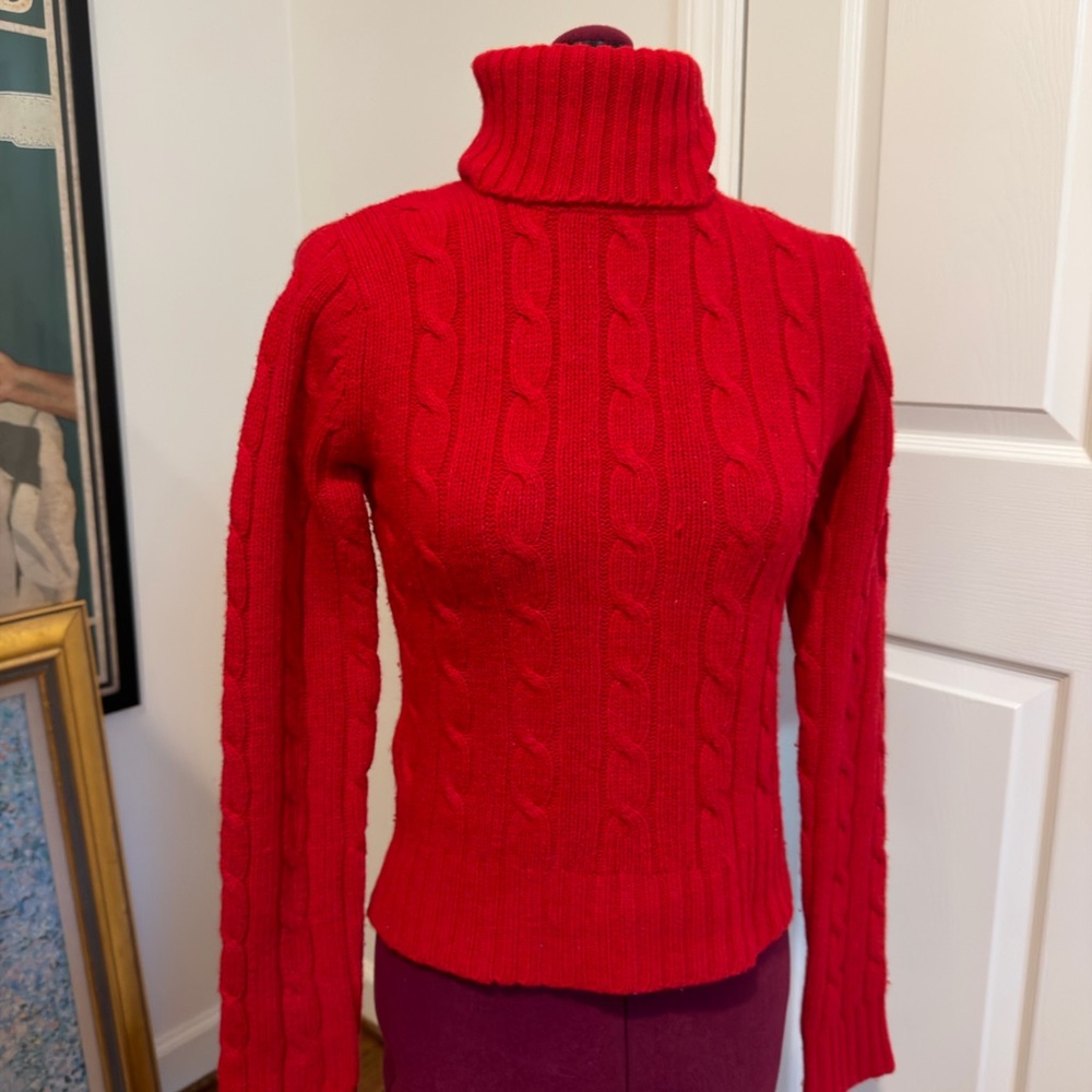 Abercrombie & Fitch Vibrant Red Turtleneck Sweater